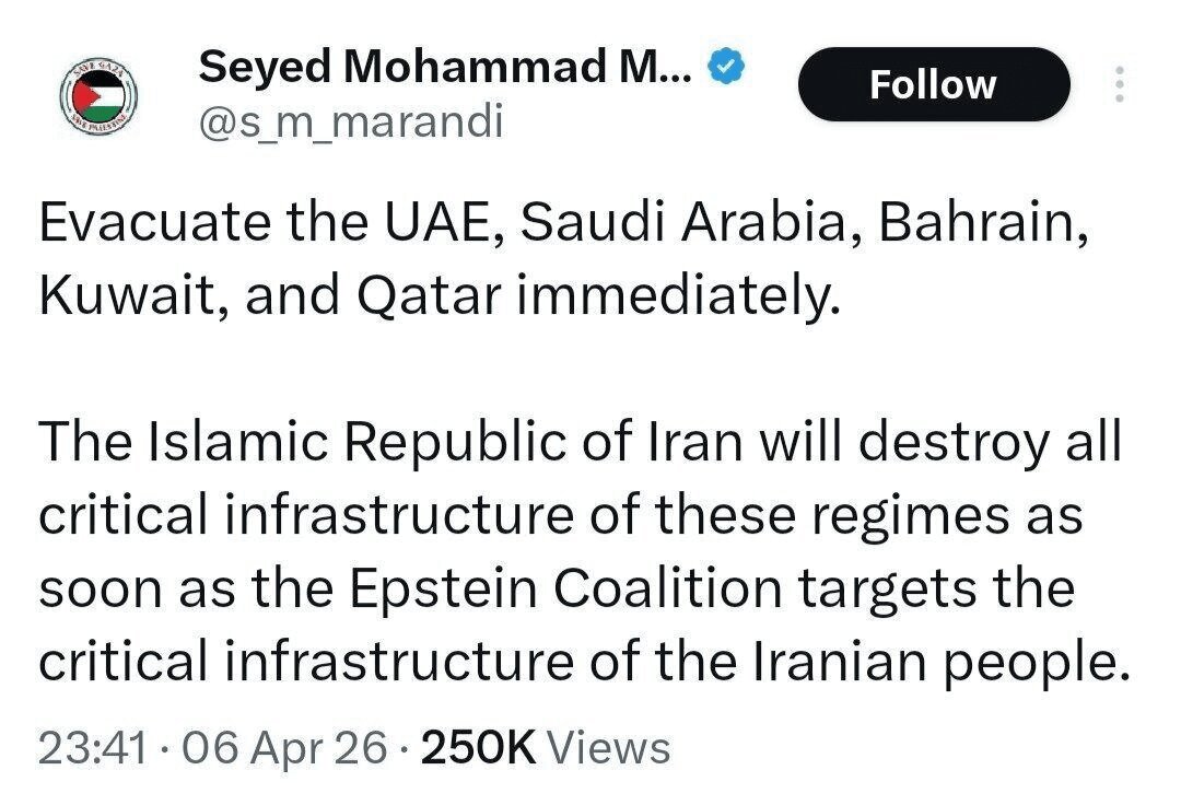 هشدار کارشناس مسائل راهبردی و بین‌المللی/ امارات، عربستان، بحرین، کویت و قطر را فورا تخلیه کنید